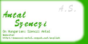 antal szenczi business card
